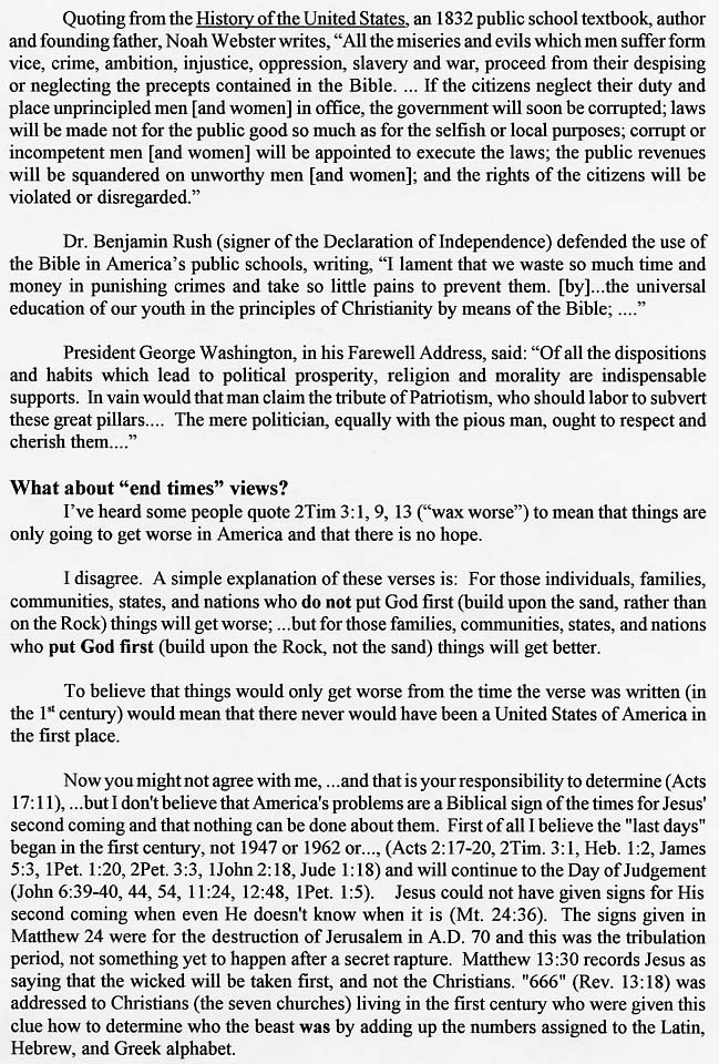 Christians must seek Political Office page202