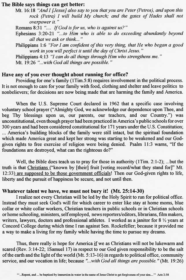 Christians must seek Political Office page302