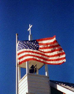 steeple with Cross and USA flag02